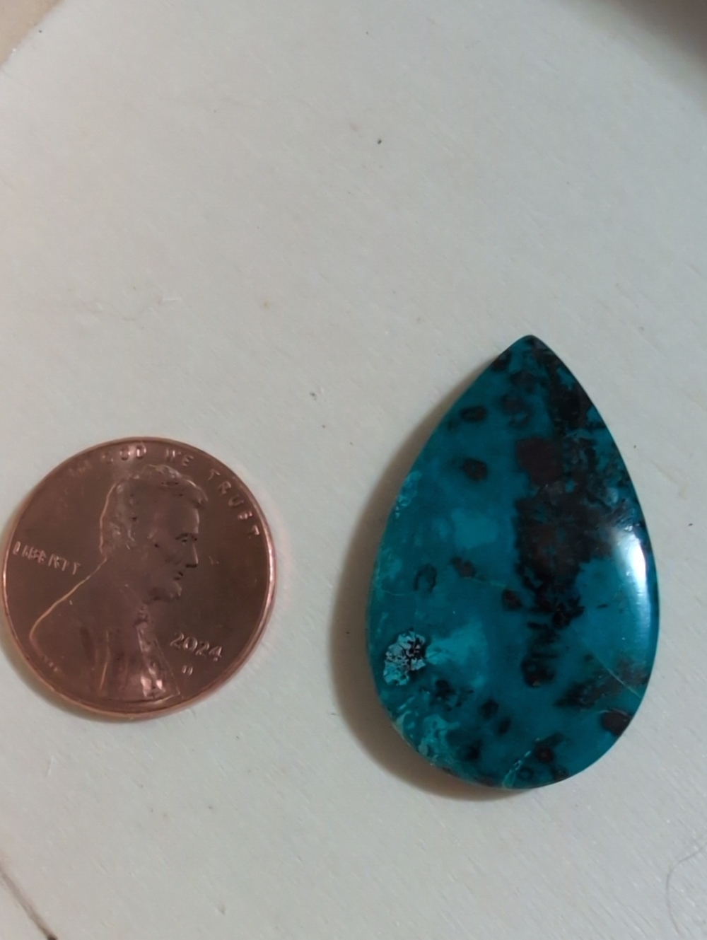 Azurite Copper And Chrysocolla Blue Teardrop Stone Cabochon
